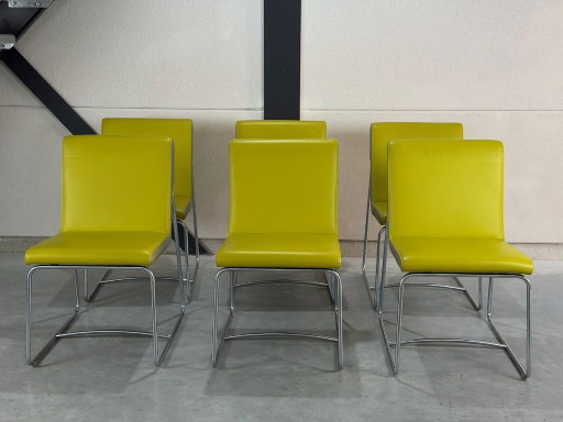 6 Leolux Spring Chaises de salle à manger - état neuf