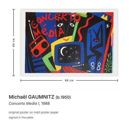 Michaël GAUMNITZ Concerto Media I Poster 1988