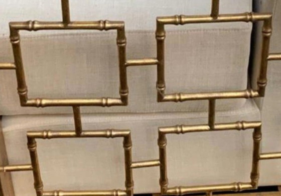 Image 1 of Pair of Bamboo Bergère Armchairs