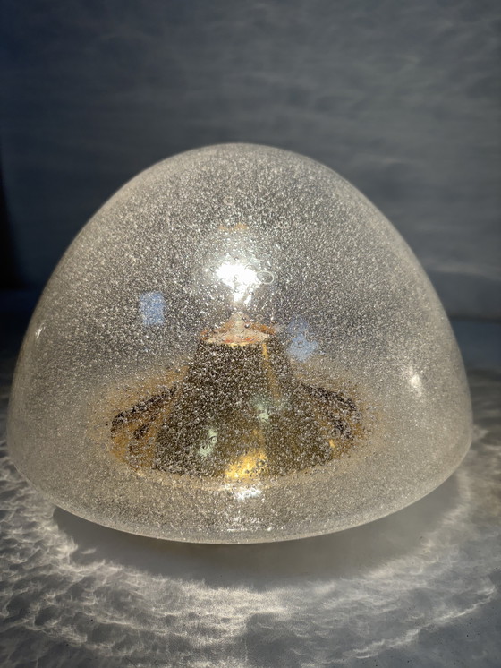 Image 1 of Uniek; set van 2 bubble glas lampen Duitse firma Hoffmeister  jaren 70
