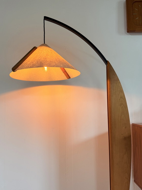 Image 1 of Vintage alder fishing rod lamp, Domus ‘80