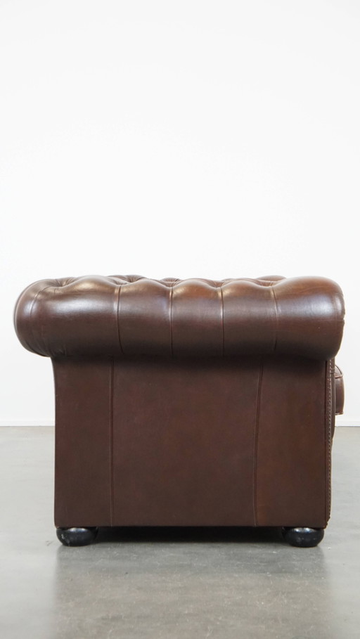 Vintage Rindsleder Chesterfield 3-Sitzer Sofa