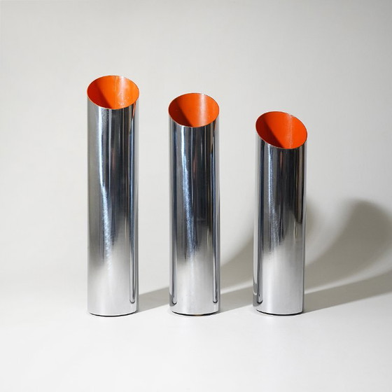 3 chrome-plated metal umbrella stands, 1970s (photo 3 of 13)