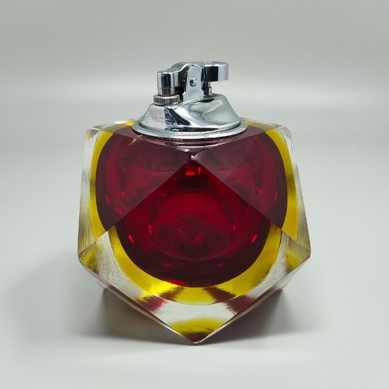 Image 1 of 1960s Stunning Table Lighter in Murano Sommerso Glass By Flavio Poli for Seguso