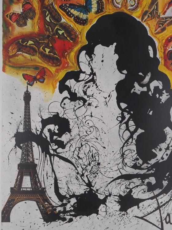 Salvador Dalí: Parijs, SNCF (Vlindersuite), originele gesigneerde lithografie – Litho's & Zeefdrukken, Paper (photo 3 of 6)