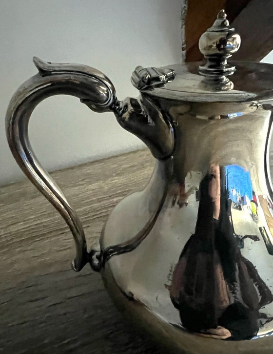 Image 1 of Elkington & Co Birmingham 20e-eeuwse verzilverde koffie-/theepot, voorzien van keurmerk.