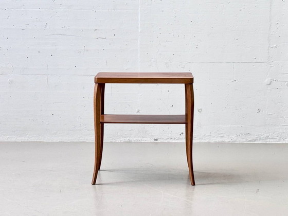 Image 1 of Table d'appoint en bois avec compartiment de rangement, années 1950