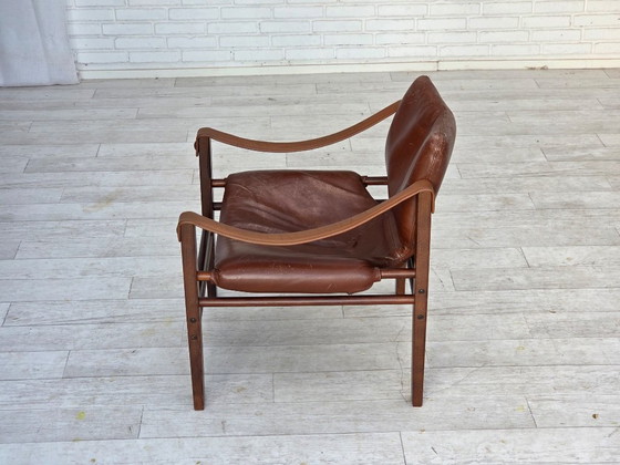 Image 1 of 1970s, Danish armchair model "Safari" by Skippers Furniture, furniture leather.