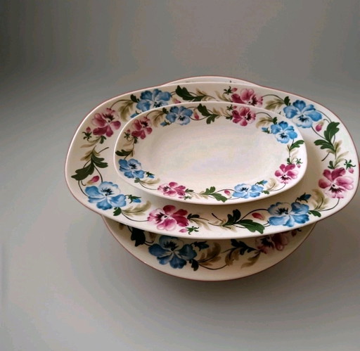 3 assiettes de service de la marque Dauer C P Désirée - années 1940-1950