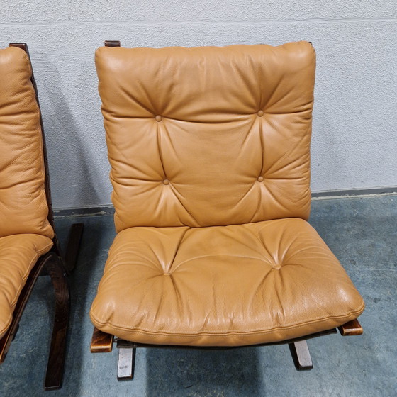 Image 1 of Set Ingmar Relling Siësta Chair Sedie Poltrona vintage in pelle cognac Westnova anni '60/'70