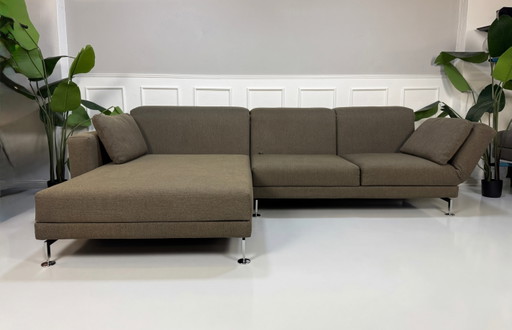 Brühl Moule Ecksofa Stoff Sofa Grau Braun Schlaffunktion