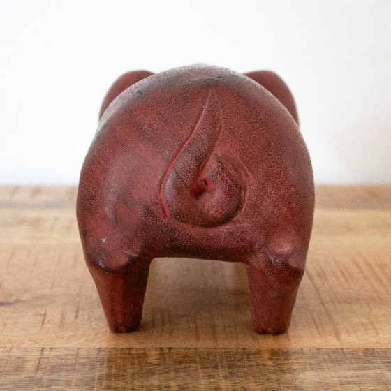 Image 1 of Statue de cochon en bois, style rustique