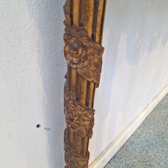 Image 1 of Console murale demi-lune de style baroque français avec plateau en marbre