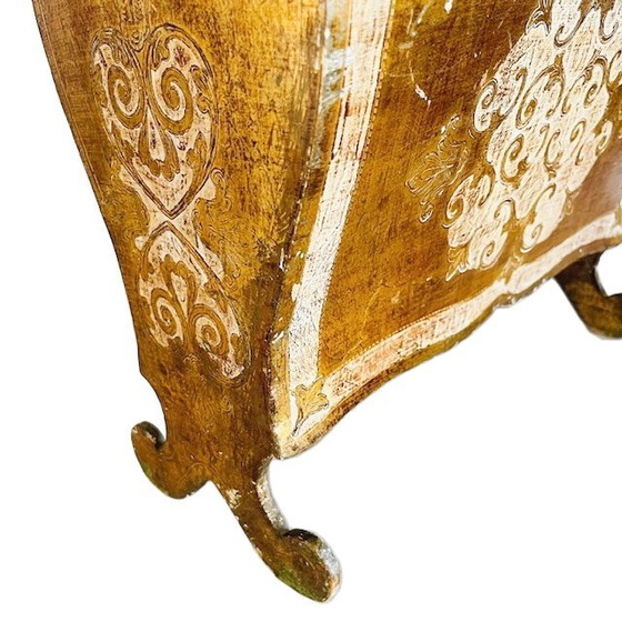 Image 1 of Vintage Florentine gold Hollywood Regency magazine rack 1970s