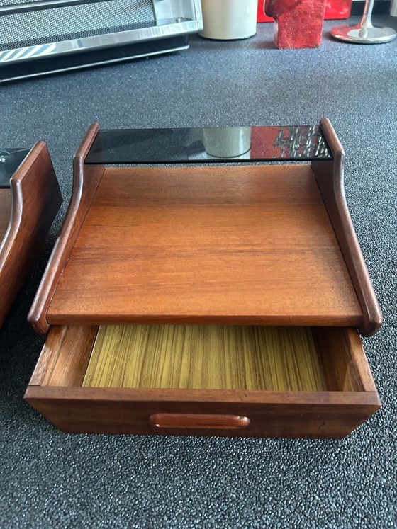 Vintage Teak Floating Nightstands, Webe, Wood, Brown (photo 13 of 13)