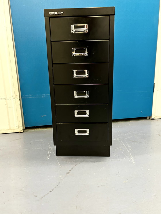 Image 1 of Meuble à tiroirs BISLEY, noir, 6 tiroirs H59, P38, L28 cm/12 kg