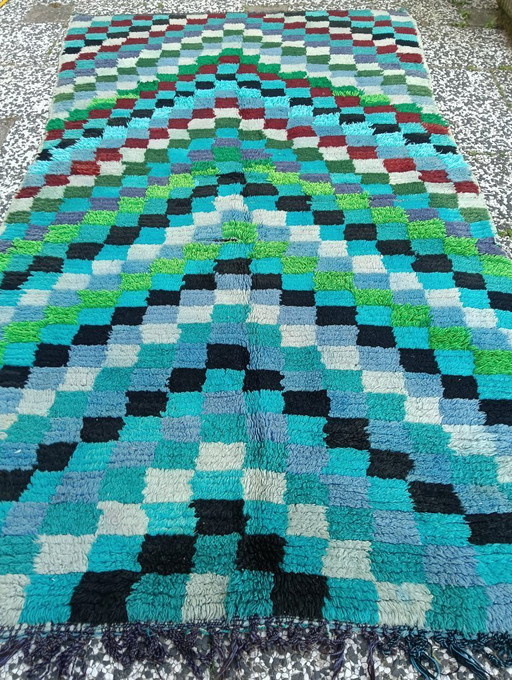 Hand-knotted Berber wool rug 255x140cm