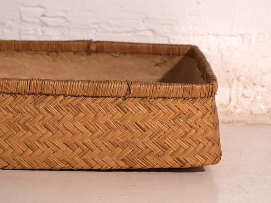 Caja japonesa antigua de bambú tejido – Japón, circa 1950. Juego de dos piezas. – Armarios de almacenamiento (photo 36 of 40)