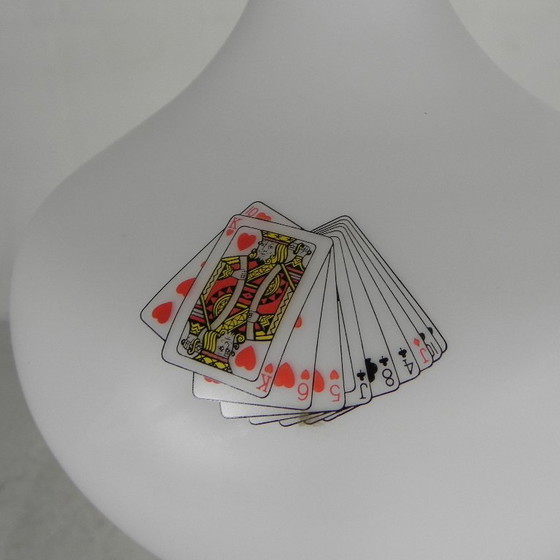 Murano hanglamp met afbeeldingen van speelkaarten in opaline glas, jaren 60 – Hanglampen (photo 9 of 22)