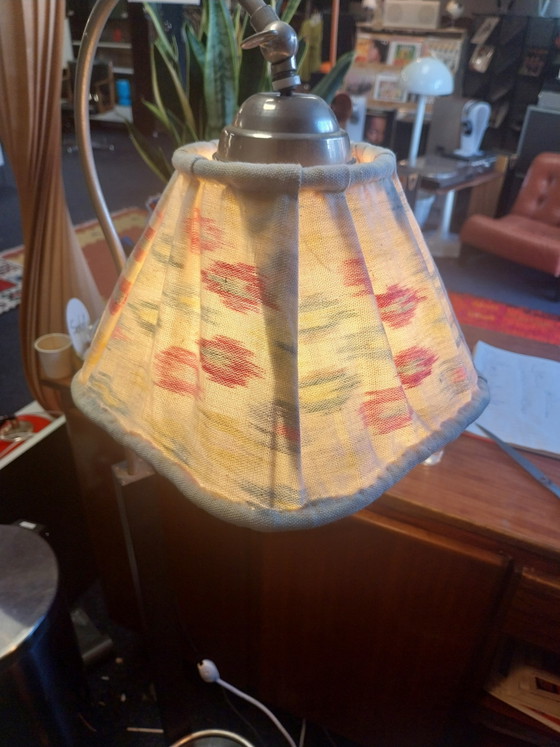 1 x Halabala style Art Deco Floor light with tray 1930s, Metal, Textile, Black (photo 9 of 9)