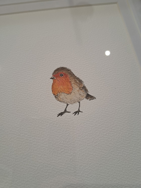 Image 1 of Set of 3 original watercolor paintings of mini birds