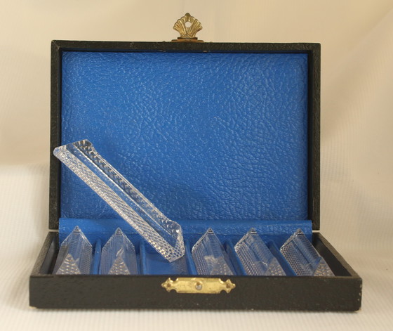 Image 1 of 6 assiettes à couteau en cristal avec boîte cadeau d'origine