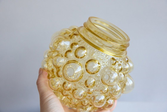 Image 1 of Tynell Bubble Ceiling Lamp Amber Glass White Base
