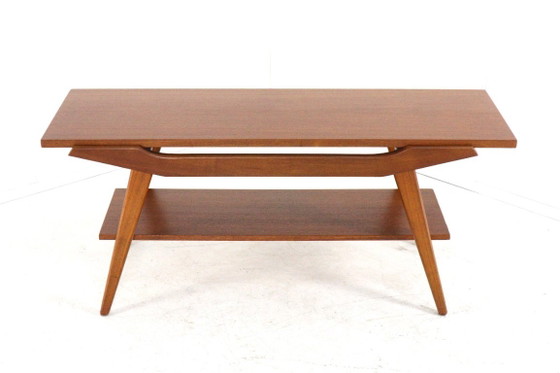Tavolino da caffè vintage in teak con piano reversibile restaurato, Tavolini da caffè, Legno, Marrone (foto 4 di 15)