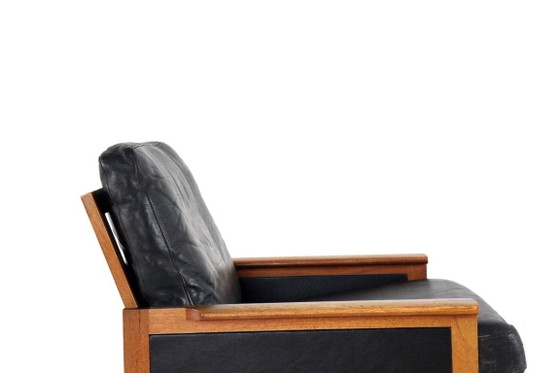 Illum Wikkelso Voor Niels Eilersen Capella Fauteuil Vintage Deens – Leather, Wood (photo 7 of 15)