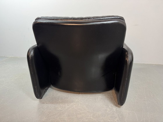 Image 1 of Mid-Century Italian Design Black Leather Lounge Chairs by Titina Ammannati & Giampiero Vitelli for Brunati, Italy, set/2, 1970s