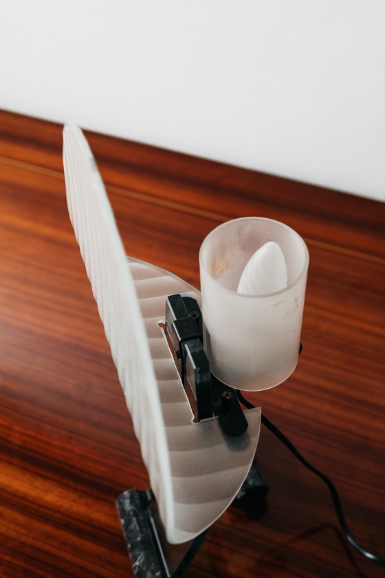 Image 1 of Table Lamp Silhouette Design Table Lamp Marble & Glass 1980's Postmodern