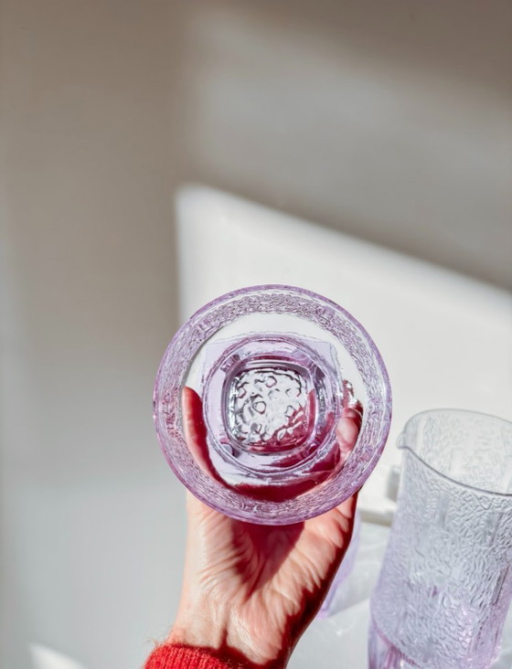 Image 1 of Vintage Italian lilac water carafe + 2 matching glasses