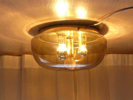 Kaiser Ceiling Light Plafonier Sconce Smoked Glass Brass – Kaiser Leuchten (photo 6 of 18)