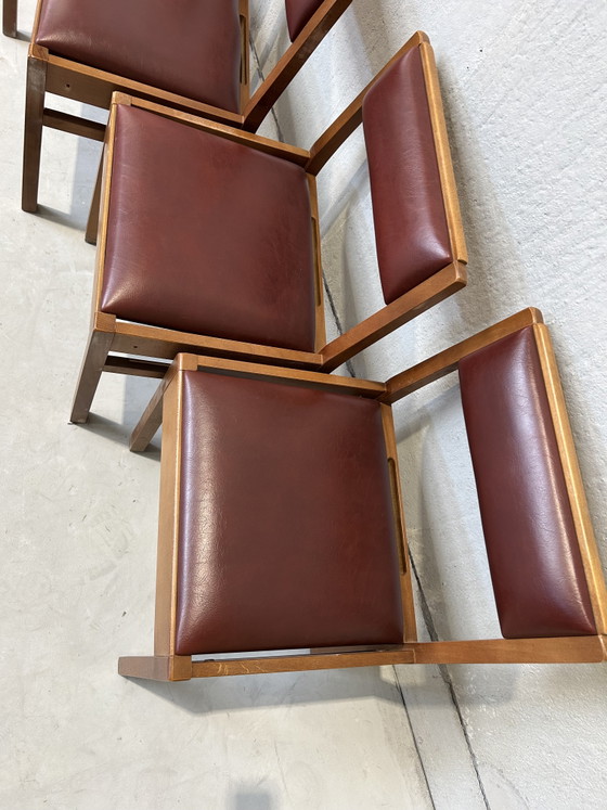 Vintage moderne du milieu du siècle – Mid Century Modern, Chaises de salle à manger, Wood, Skai (photo 4 of 5)
