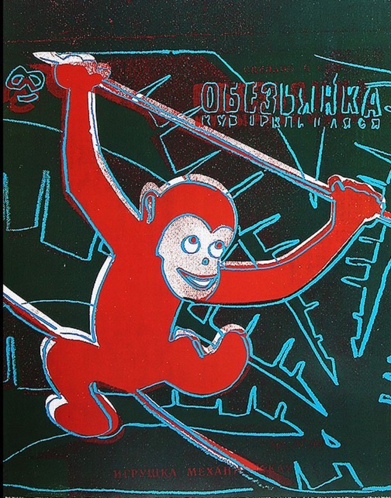 Andy Warhol Four Monkeys ポスター　ラージサイズ Warhol, Andy - Four Monkeys - Color offset lithograph | €150 | Whoppah