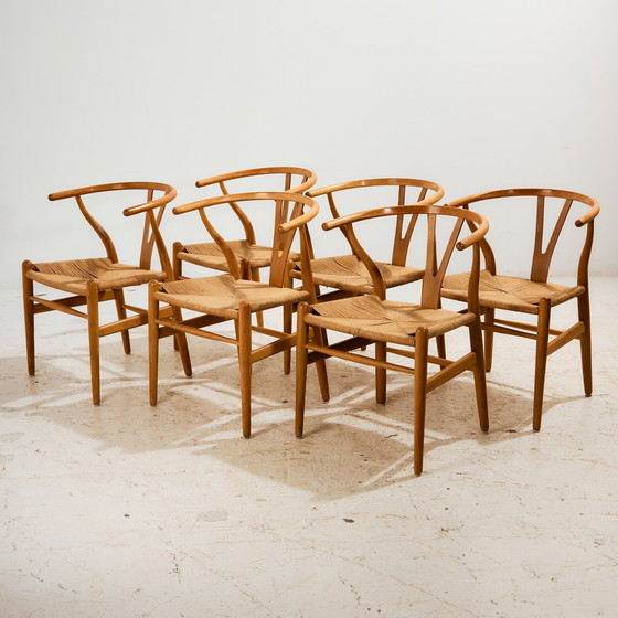 Image 1 of MK11101 Chaise Wishbone par Hans J. Wegner pour Carl Hansen & Søn, lot de 6
