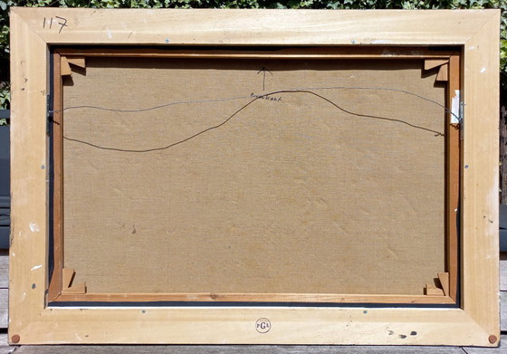 Image 1 of Andre van der Vossen - Abstrakte Komposition, Öl auf Leinwand (wunderschön gerahmt)