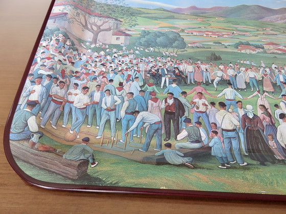 Image 1 of José Arrue "Romeria" Metallisches Serviertablett