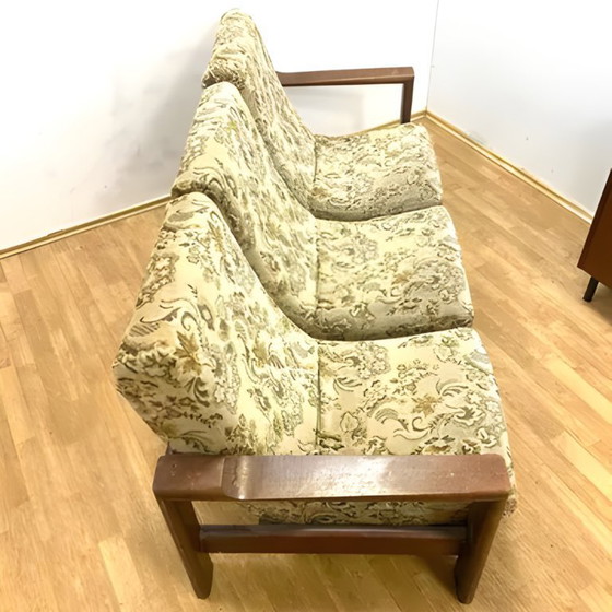 Image 1 of Retro-Sofagarnitur, Massivholzrahmen, 1970er Jahre