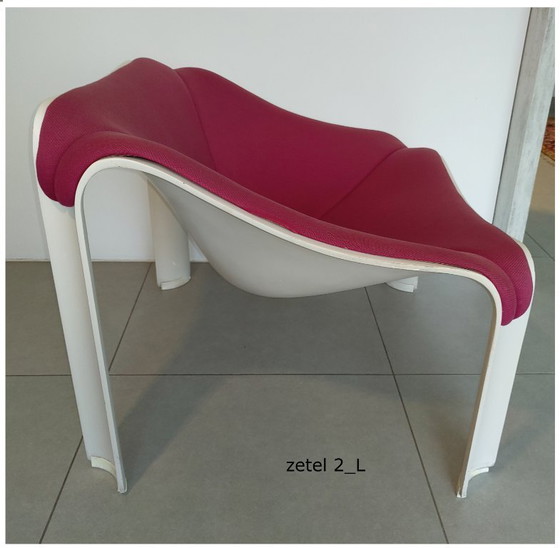 Set of 2 Artifort F300 Bucket Seats – Pierre Paulin – Original Fuchsia Upholstery – Side chairs, Polyester (photo 13 of 18)