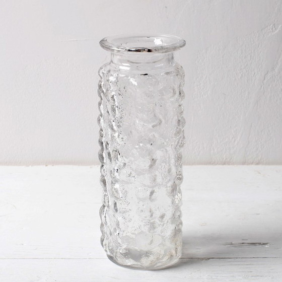 Image 1 of Vintage Stylish Pressed Glass Bubble Vase Designed by Vladislav Urban / 1967