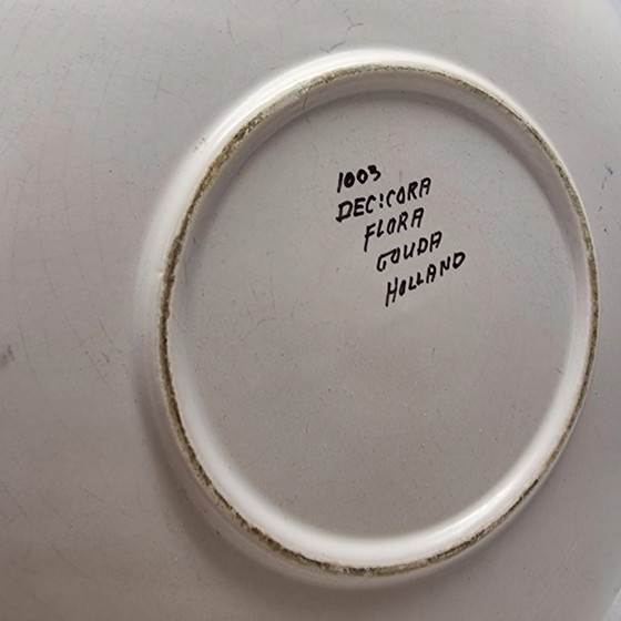 Image 1 of Plat en faïence Dec Cora Flora Gouda, années 1980/90