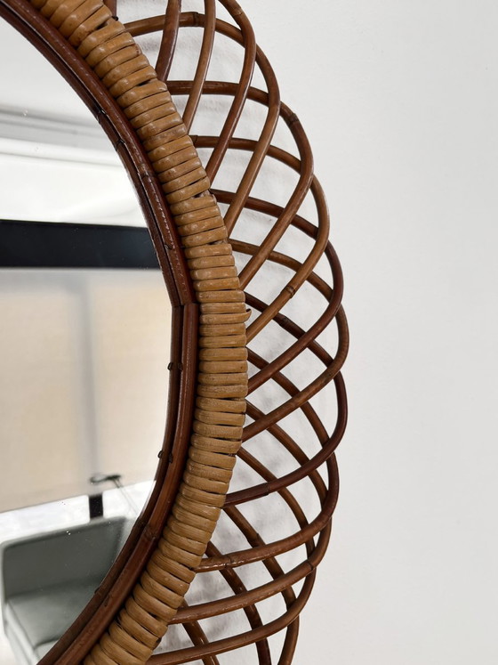 Spiegel met bamboe en rieten lijst, Italië, 1960 – Rotan, Mid Century Modern (photo 6 of 9)