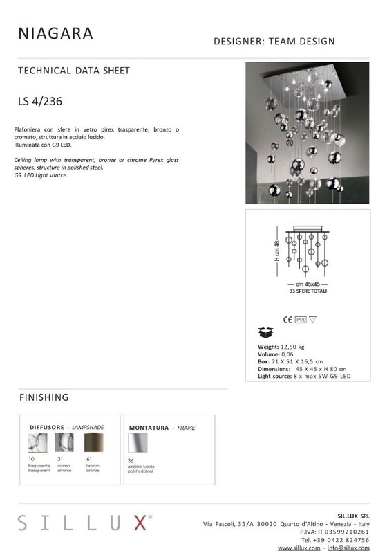 Image 1 of Design set – Sillux Niagara (floor lamp + 2 pendant lamps)