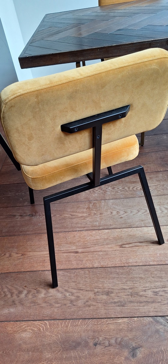 Image 1 of 4x Chaise Studio Henk Ode noir ocre jaune