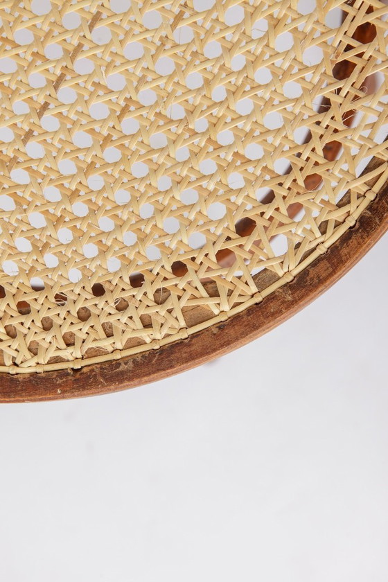 Image 1 of Set of 2 Bentwood Angel Chairs 1940s, Vienna Cane Seats, Stained Beech Wood, Vintage Dining Chairs