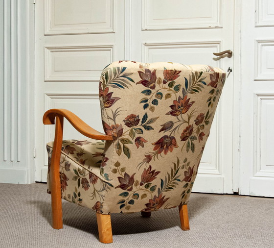 Image 1 of 1940s Jacquard Armchair, Sweden