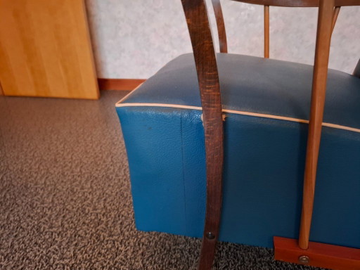 Vintage Cocktail Chair in Petrol Blue Faux Leather – 1950s – bankstel, Skai (photo 2 of 5)