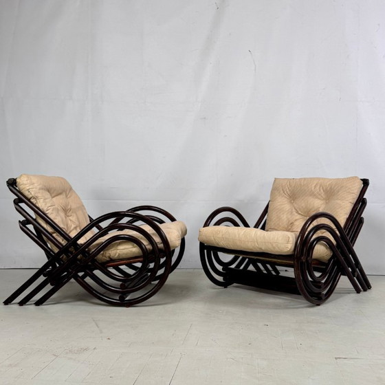 Image 1 of Franse rotan woonkamerset, jaren 70