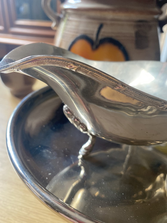 Image 1 of Salsera plateada Art Nouveau de los años 90